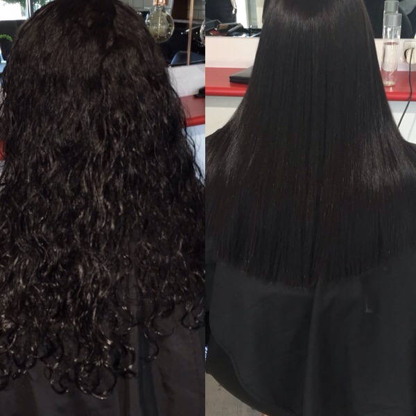 woman keratin smoothing