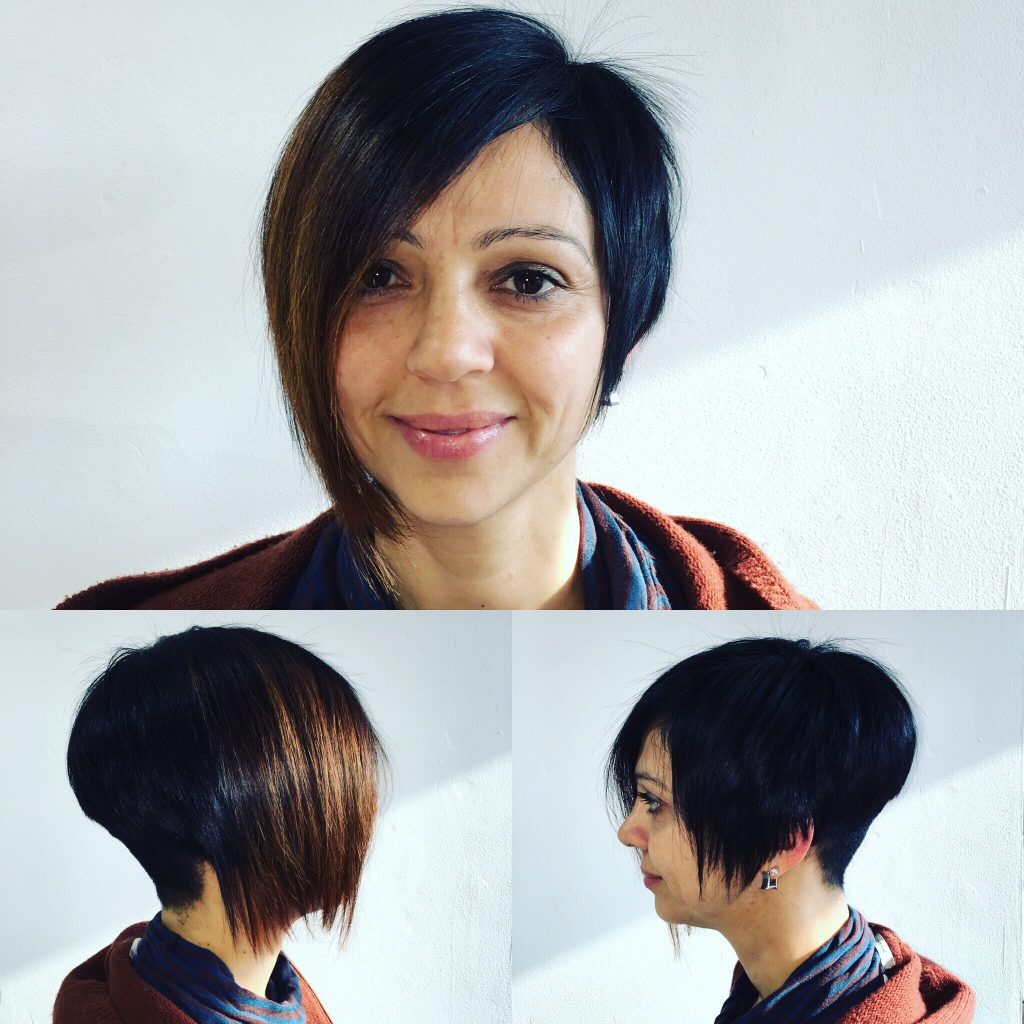 woman with short hairstyle