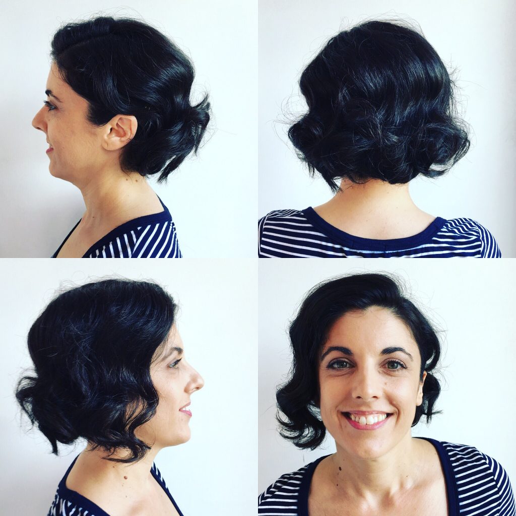 woman smiling with short haircut