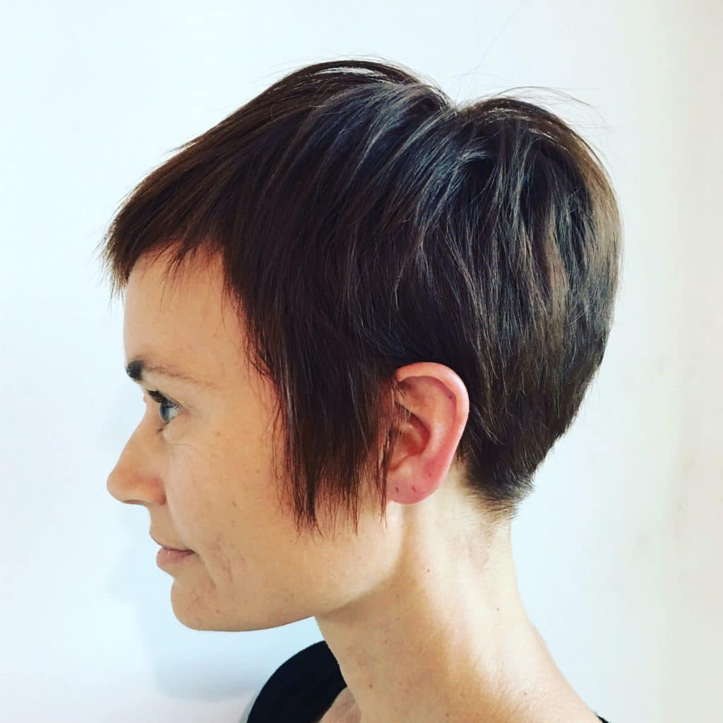 woman with short hairstyle