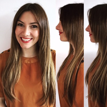 woman smiling with long hair