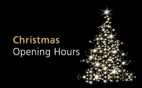 Christmas opening hours