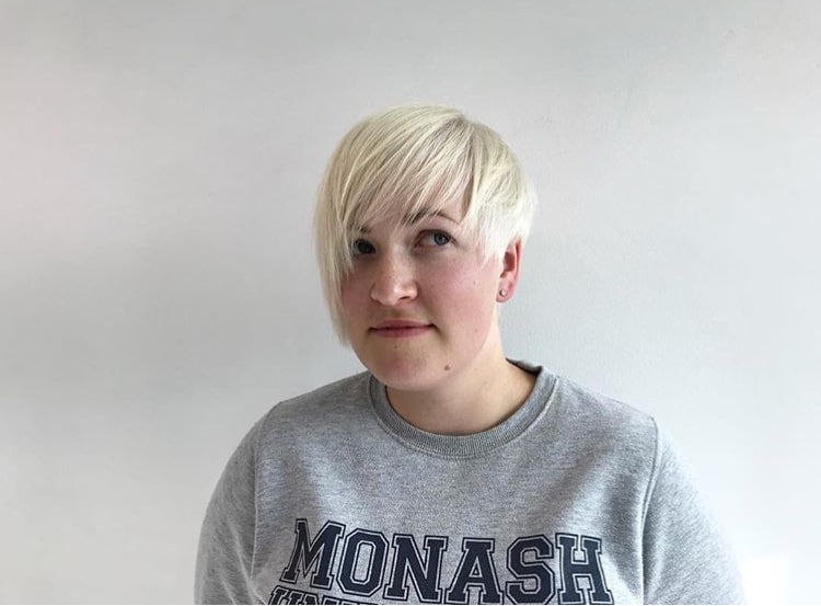 blonde short hair 