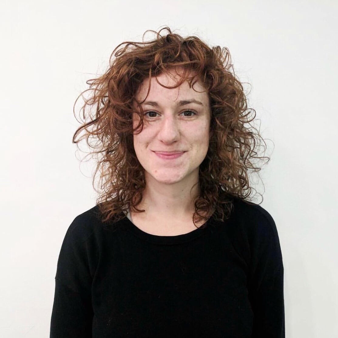 woman with curly hair 