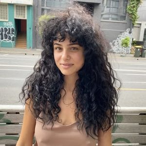 woman with curly hair