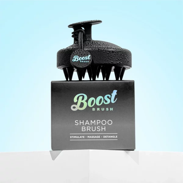 boost shampoo brush in black
