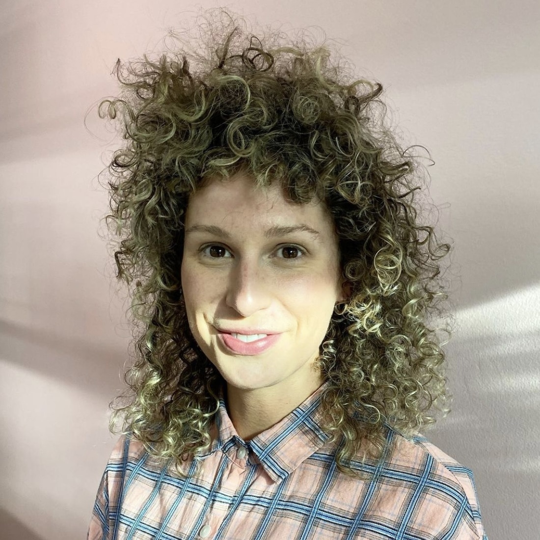 woman with curly hair